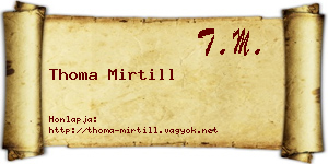Thoma Mirtill névjegykártya